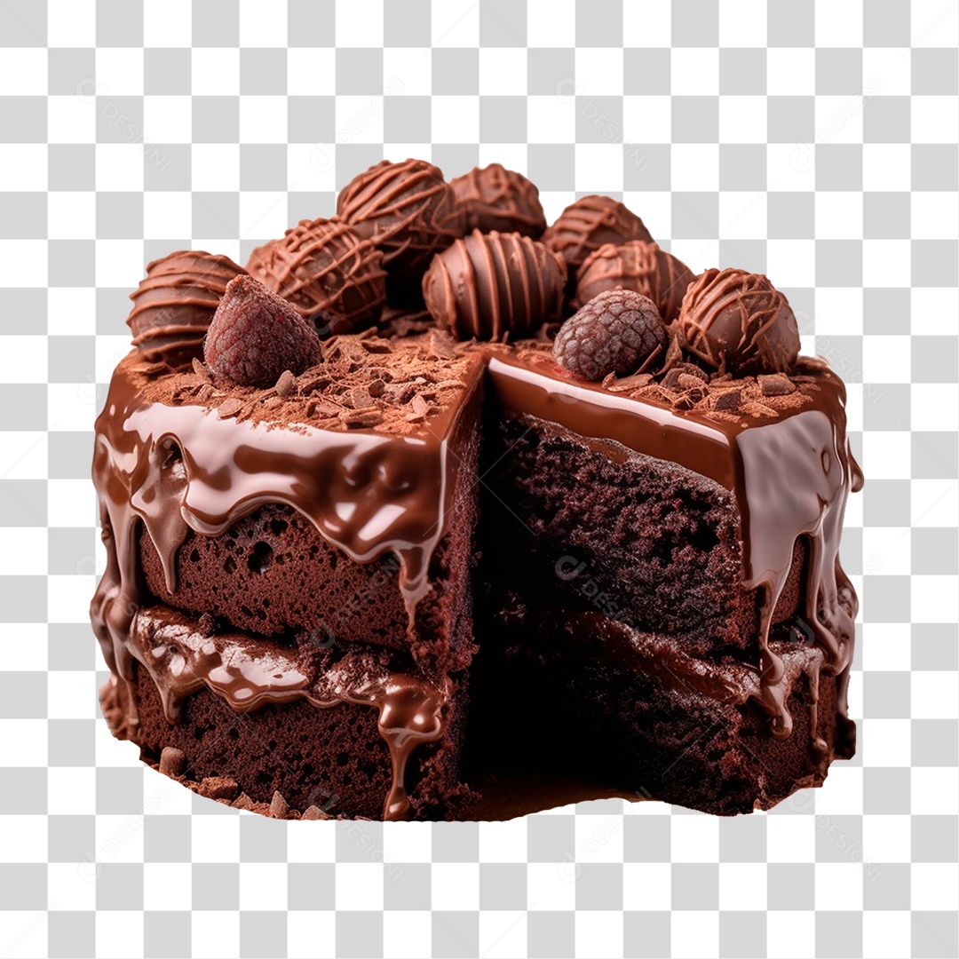 Bolo de Chocolate PNG Transparente