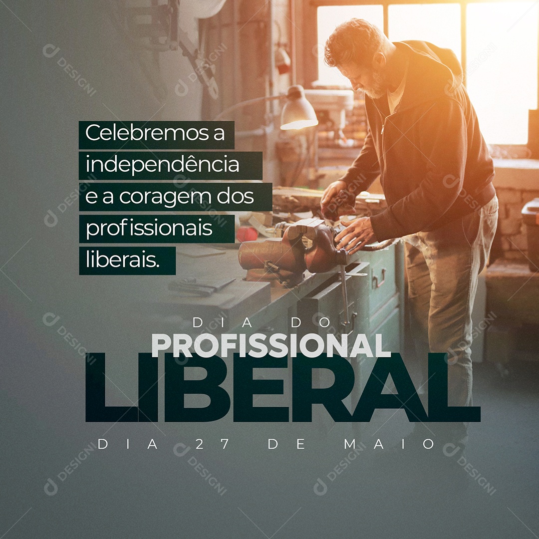 Celebramos e Homenageamos a Coragem e Independência Do Profissional Liberal Social Media PSD Editável