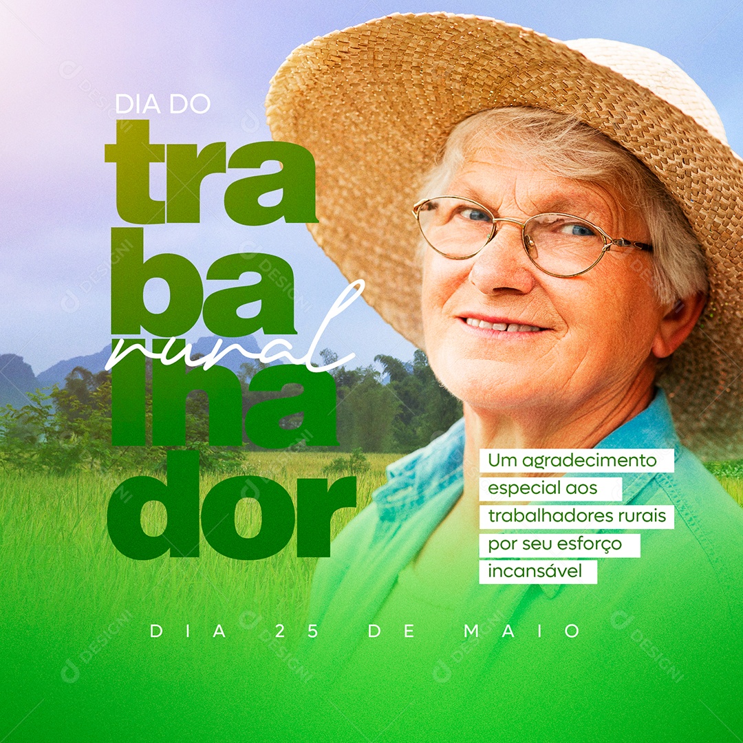 Dia do Trabalhado Rural 25 de Maio Social Media PSD Editável