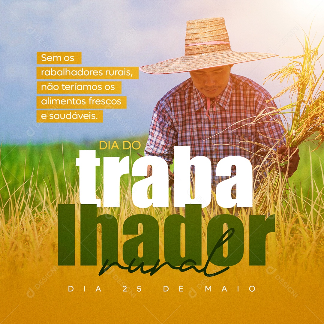 Dia do Trabalhador Rural 25 de maio Social Media PSD Editável