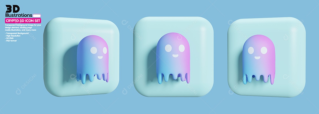 Aave Criptomoeda Elemento 3D Para Composição PSD