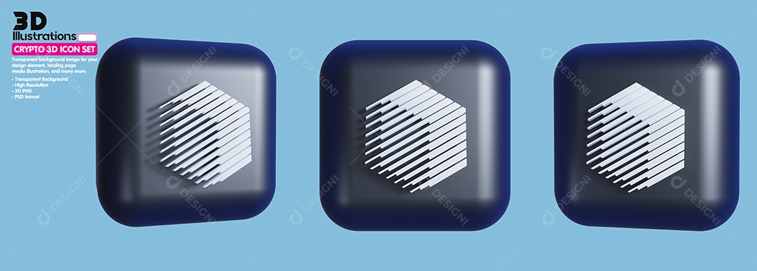 Ren Criptomoeda Elemento 3D Para Composição PSD