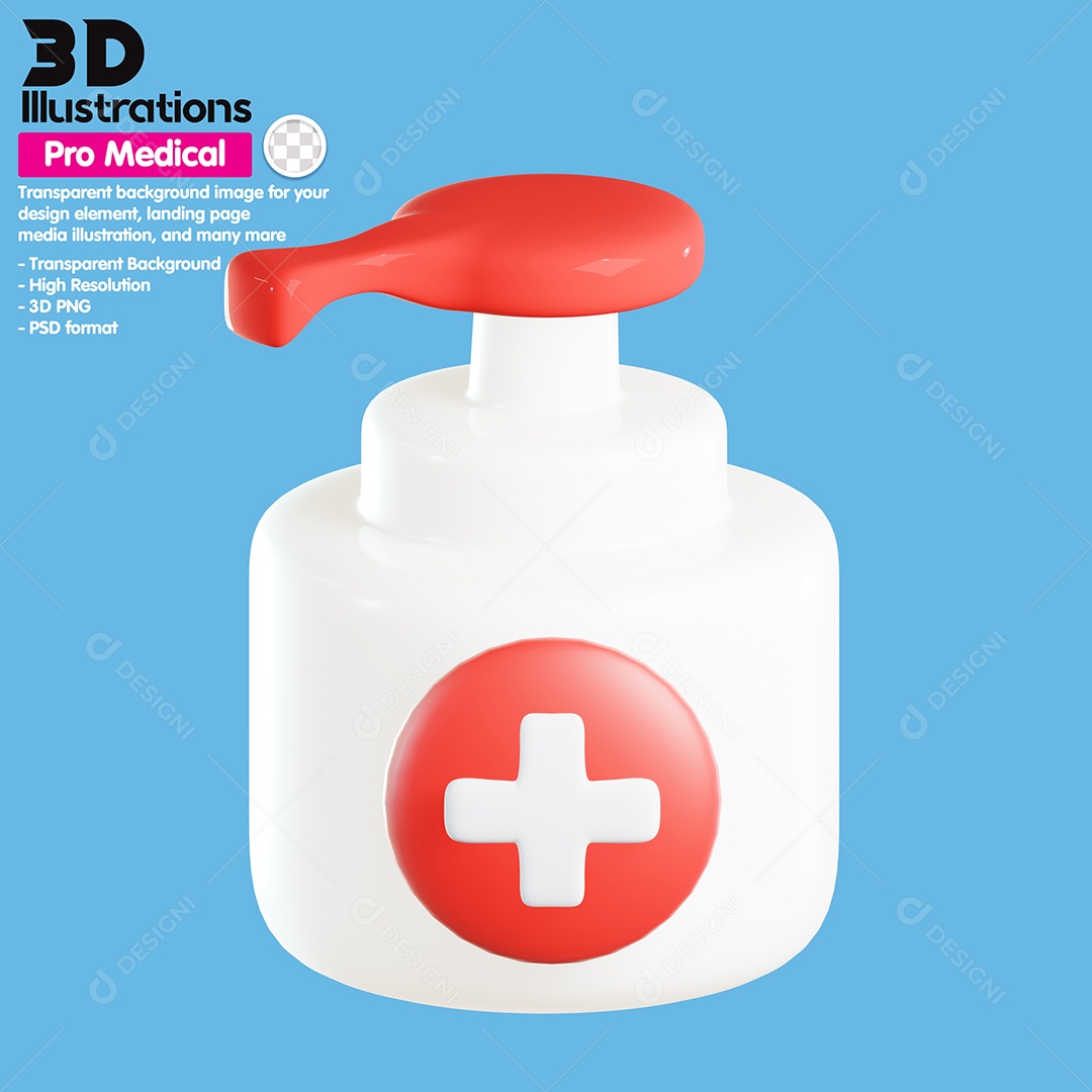 Antisséptico Elemento 3D Para Composição PSD