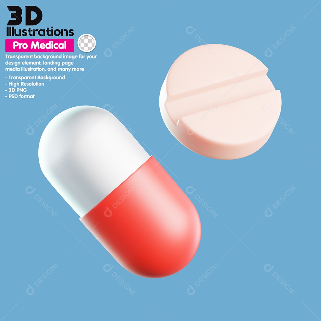 Medicamentos Elemento 3D Para Composição PSD
