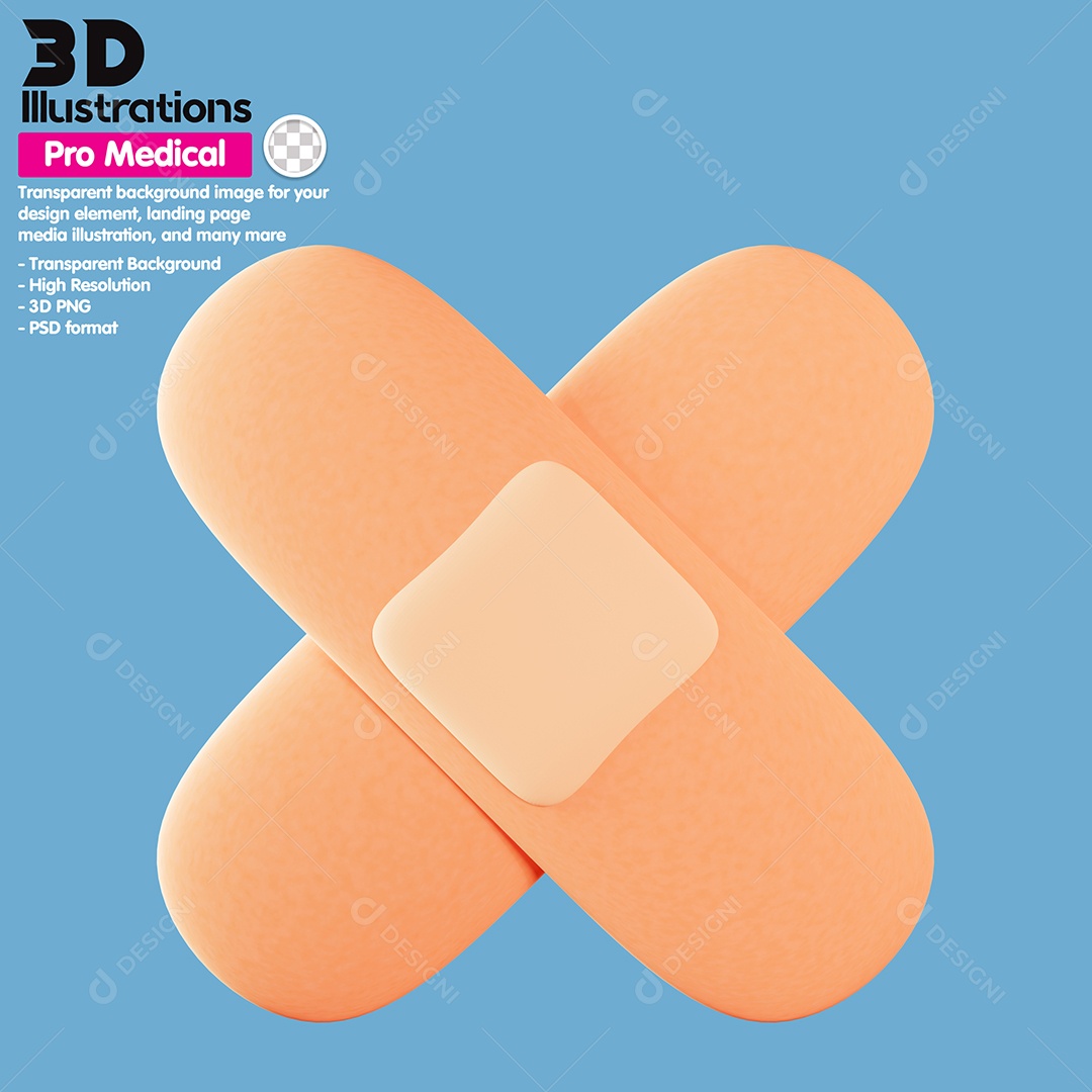 Bandeie Curativo Elemento 3D Para Composição PSD