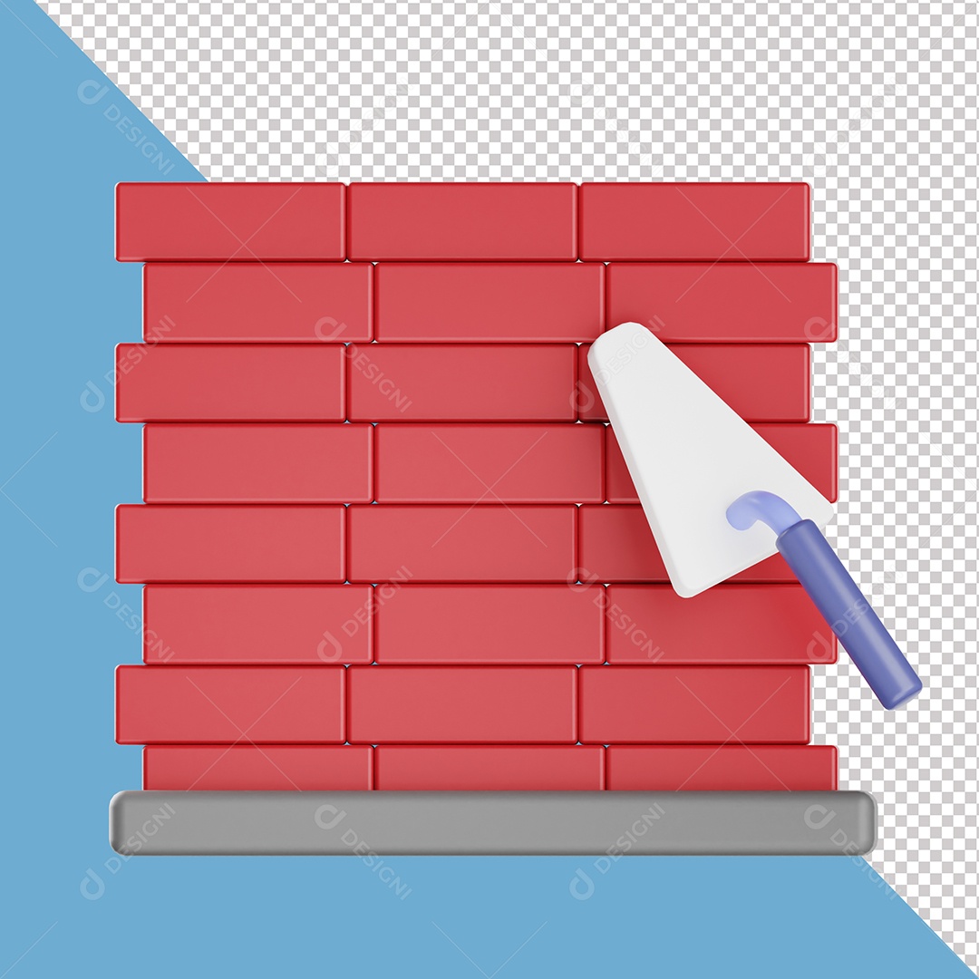 Parede De Tijolo Elemento 3D Para Composição PSD