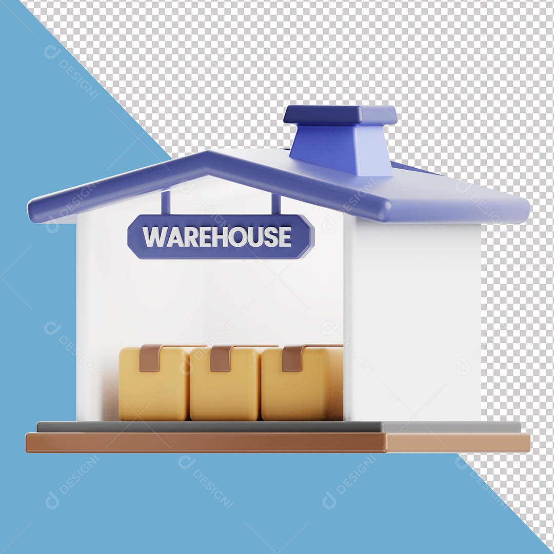 Armazém Elemento 3D Para Composição PSD