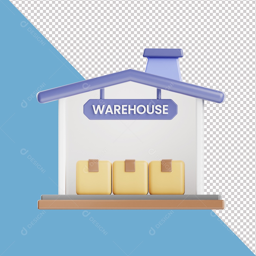 Armazém Elemento 3D Para Composição PSD