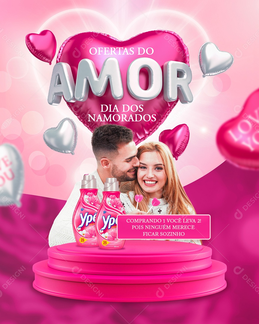 Feed Oferta Do Amor Dia Dos Namorados Produtos Social Media PSD Editável