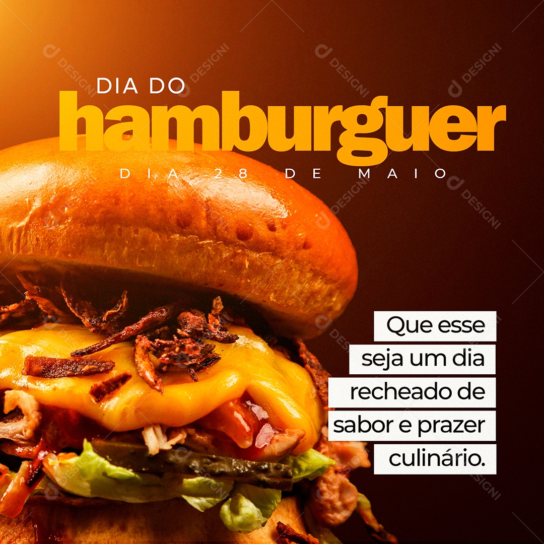Dia Do Hambúrguer Duvido Você Resistir Social Media PSD Editável