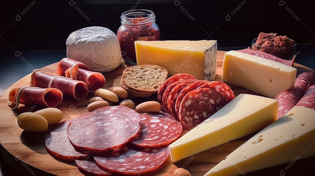 Café Da Manhã Com Várias Frutas Sobre A Mesa