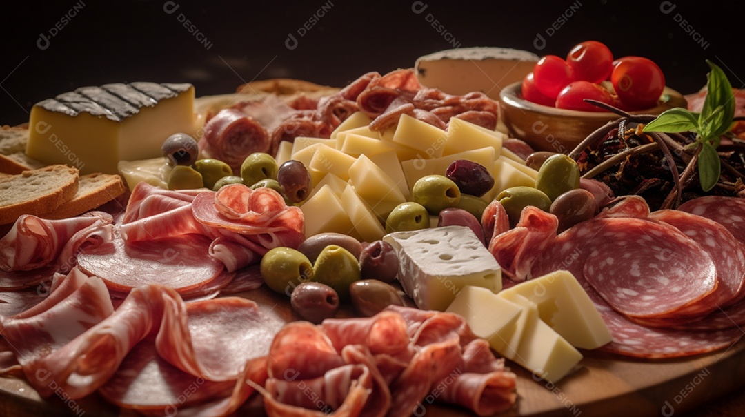 Café Da Manhã Com Várias Frutas Sobre A Mesa