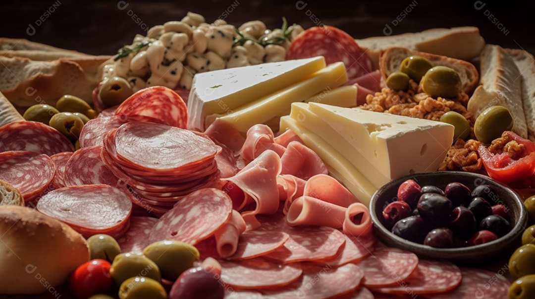 Café Da Manhã Com Várias Frutas Sobre A Mesa