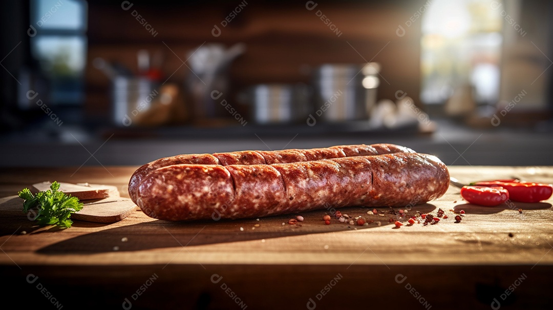 Salame Defumado Sobre A Mesa