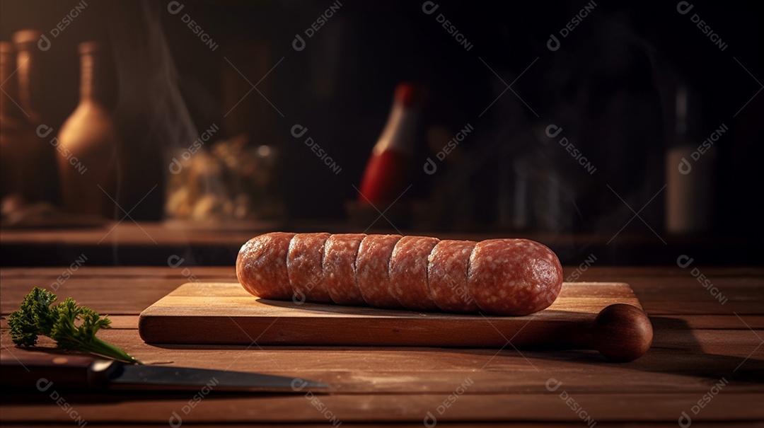 Salame Defumado Sobre A Mesa