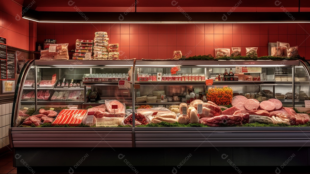 Açougue Com Vários Tipos De Carnes