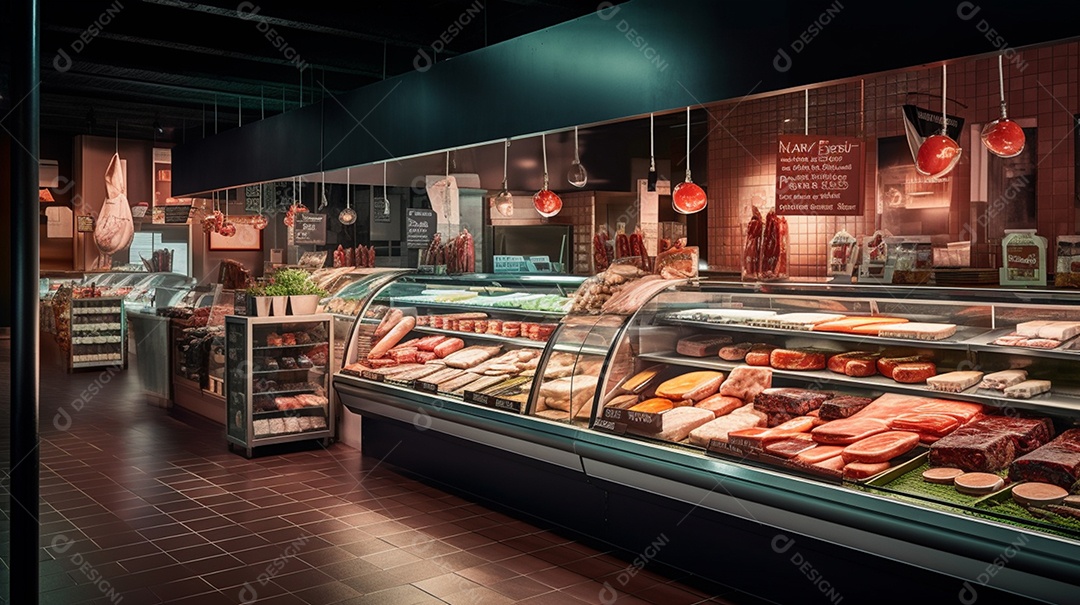 Açougue Com Vários Tipos De Carnes