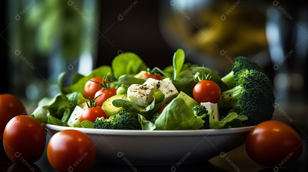 Tigela De Salada De Legumes e Frutas