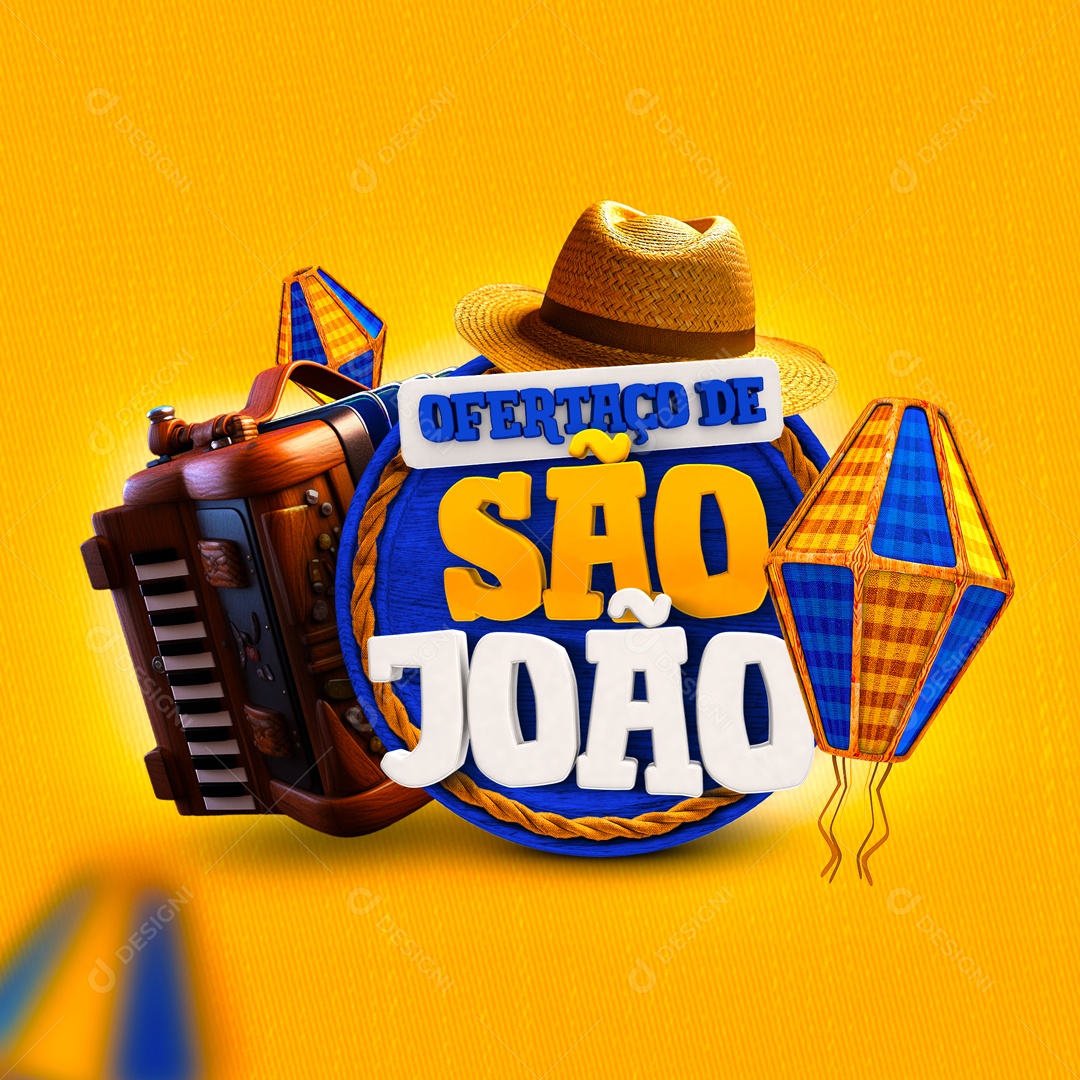 Selo 3D São João Para Composição PSD