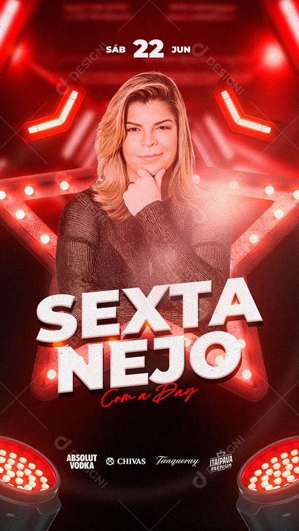 Story Sexta Nejo Com A Day Flyer Paula Mattos Social Media PSD Editável