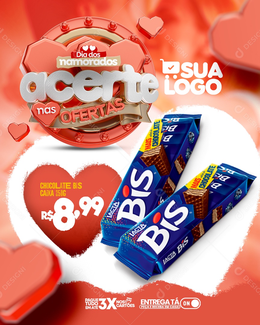 Social Media Feed Acerte Nas Ofertas Supermercado Dia Dos Namorados PSD Editável