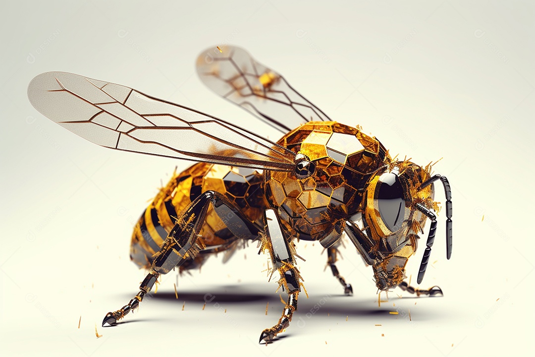 Bela abelha abstrata geométrica surreal conceito animal