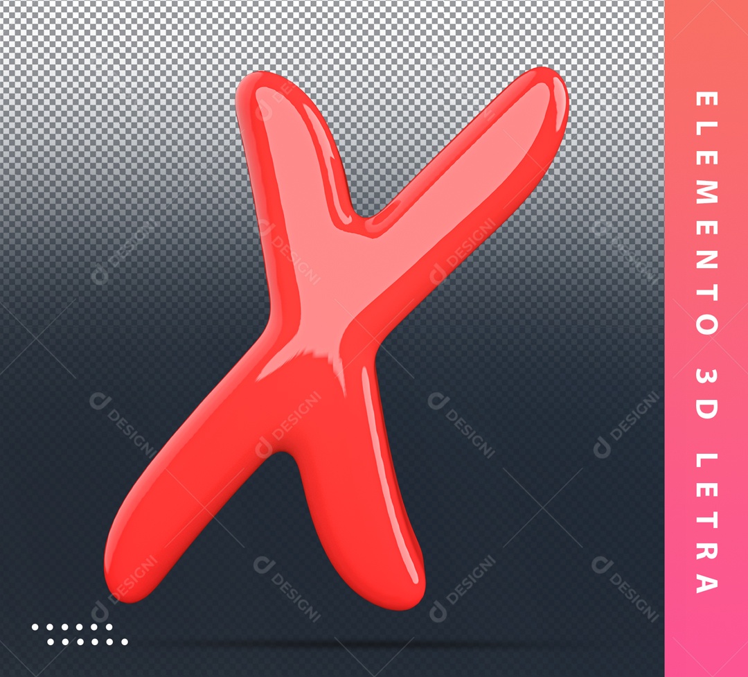 Elemento Letra X Alfabeto Para Composição PSD