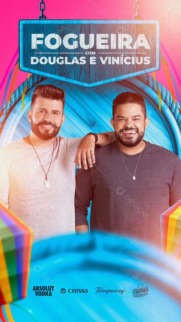 Story Fogueira Com Douglas & Vinicius Flyer São João Social Media PSD Editável