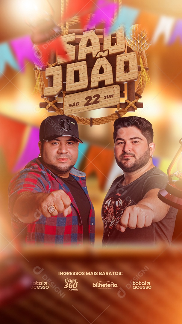 Story São João Flyer Os Barões Da Pisadinha Social Media PSD Editável