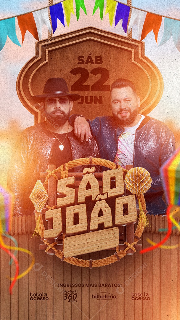 Story São João Flyer Diego & Arnaldo Social Media PSD Editável