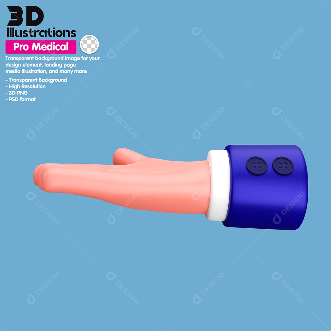 Hand Gesture 3D Element For PSD Composition