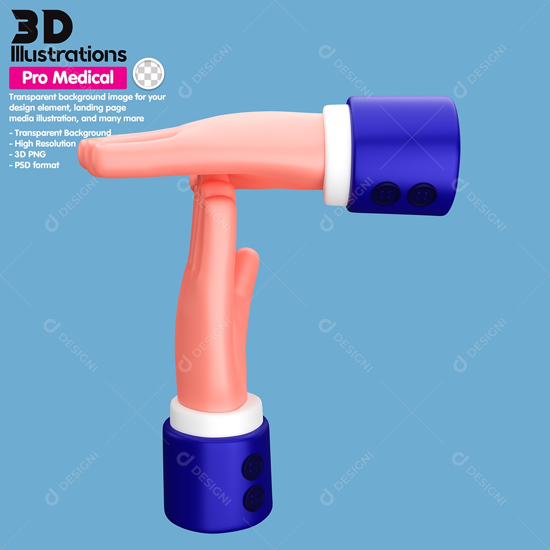 Gesto De Mãos Tempo  Elemento 3D Para Composição PSD