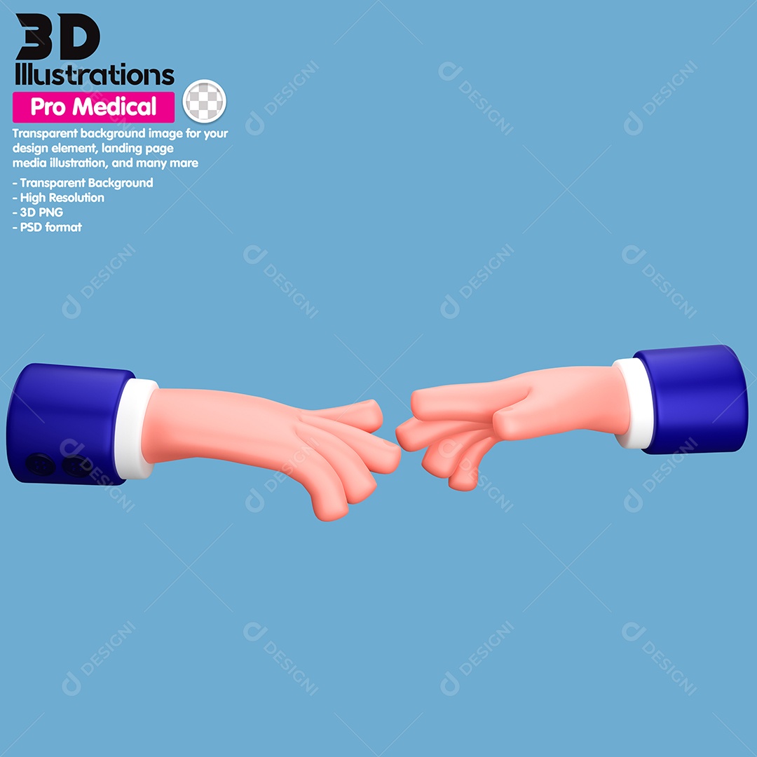 Gesto De Mãos Elemento 3D Para Composição PSD