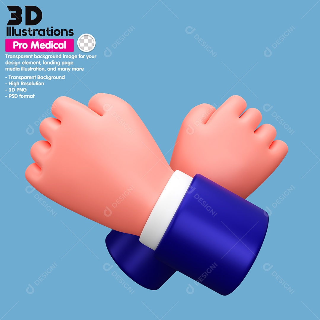 Gesto De Mãos Elemento 3D Para Composição PSD