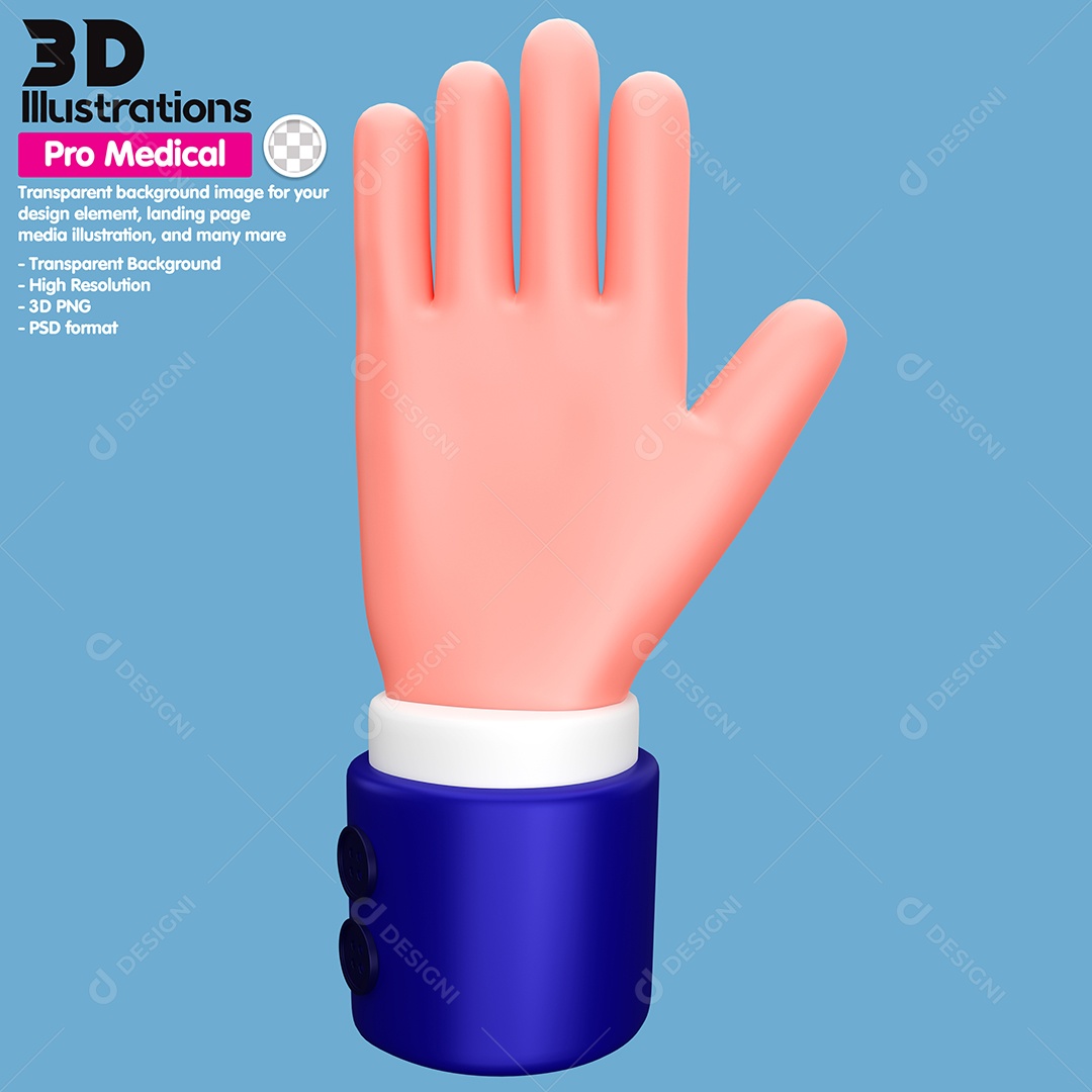 Gesto De Mãos Elemento 3D Para Composição PSD