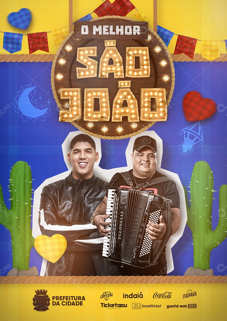 Flyer O Melhor do São João Forró Social Media PSD Editável