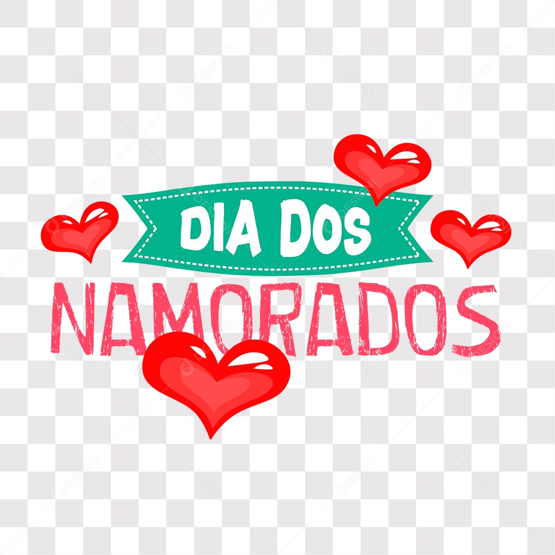 Lettering Dia Dos Namorados EPS + PNG