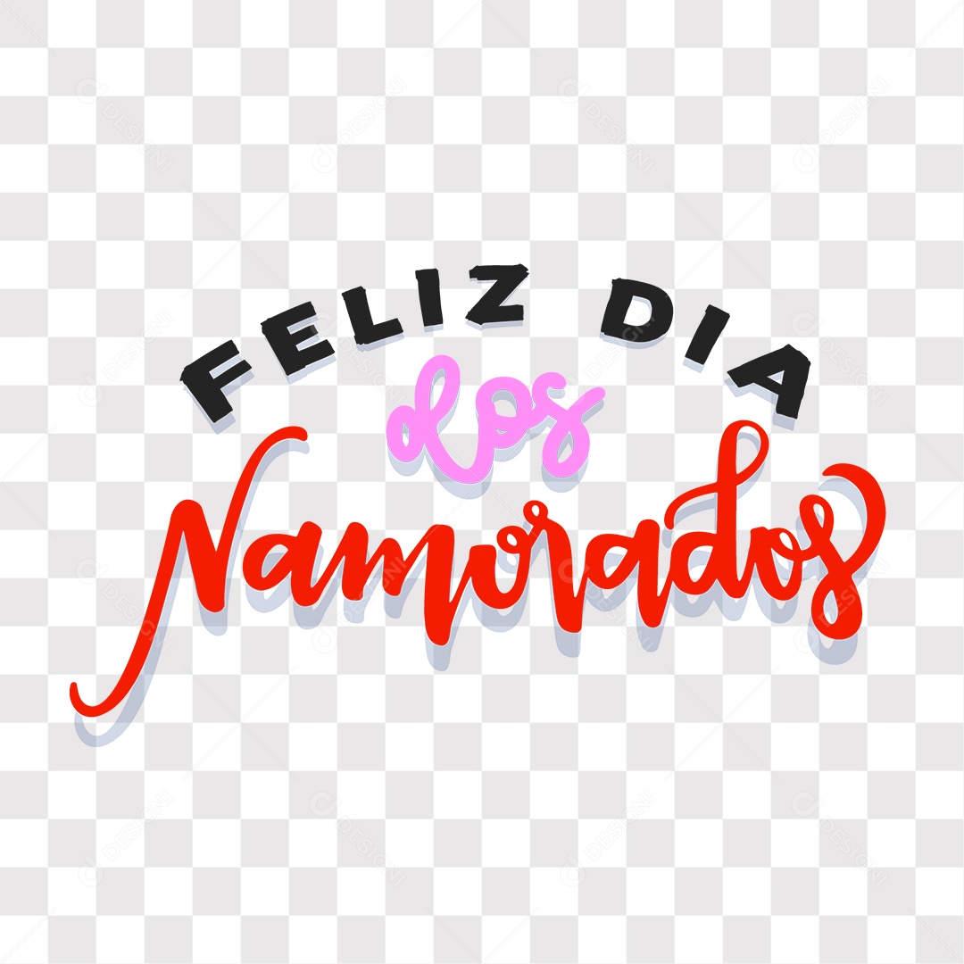 Lettering Feliz Dia Dos Namorados EPS + PNG