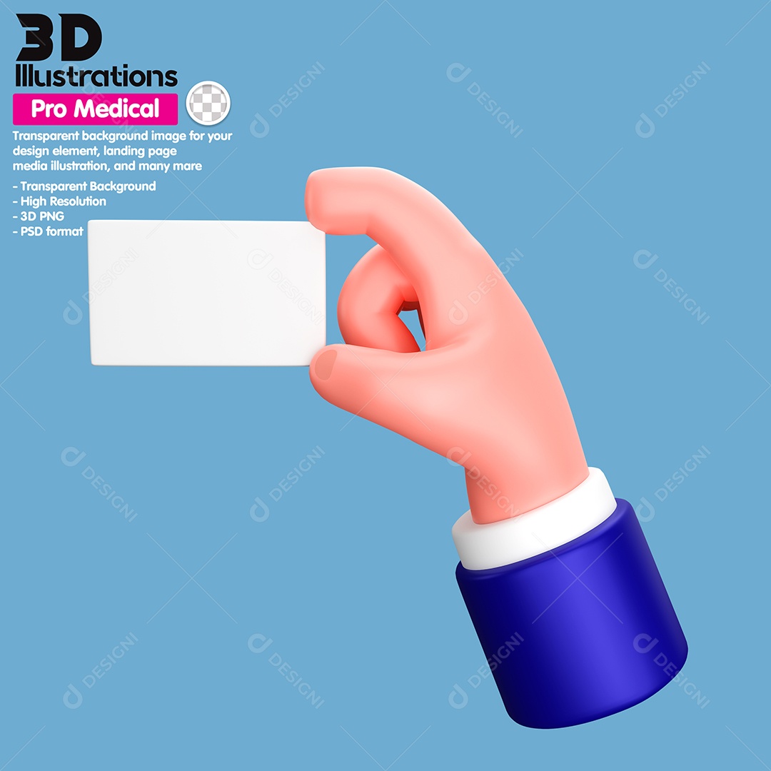 Mão Segurando Papel Elemento 3D Para Composição PSD