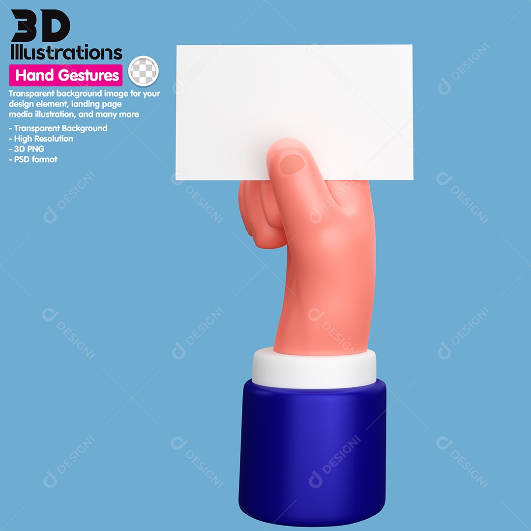 Mão Segurando Um Papel Elemento 3D Para Composição PSD