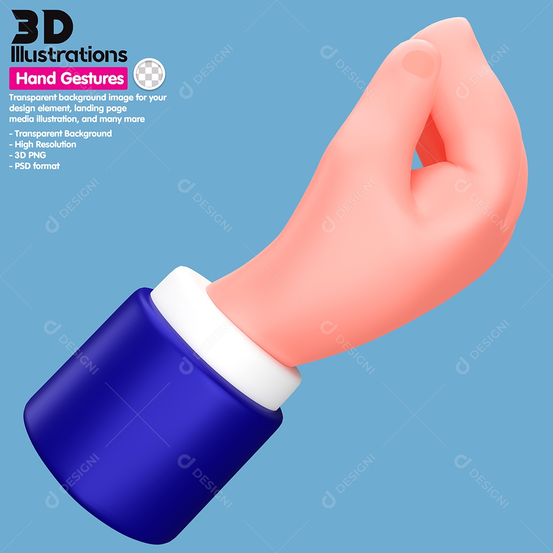 Mão Fazendo Sinal De Libra Elemento 3D Para Composição PSD