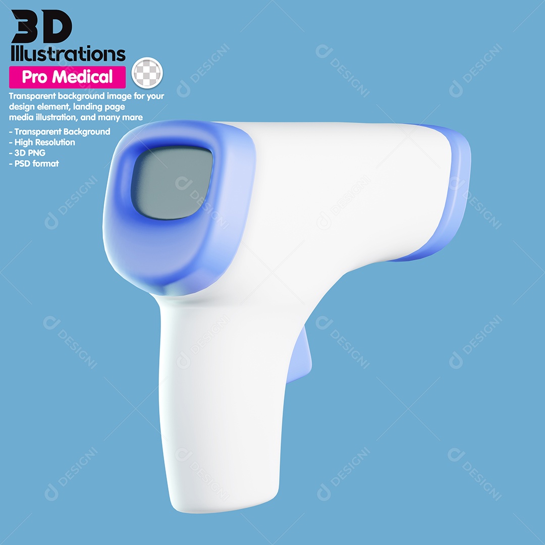 Medidor De Febre Elemento 3D Para Composição PSD
