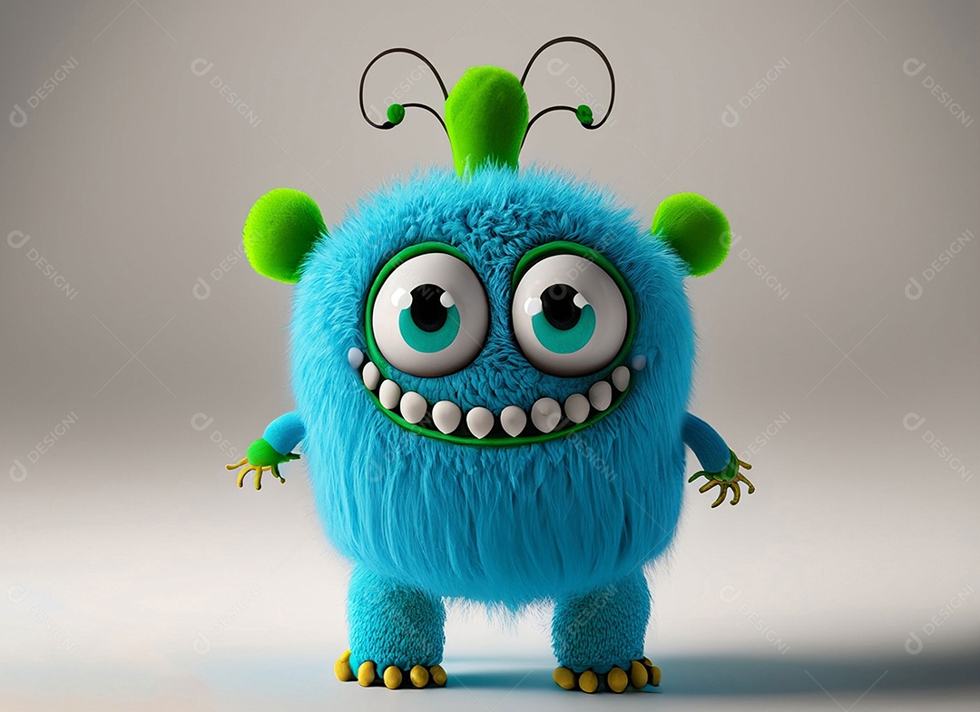 Um monstro colorido de pelúcia