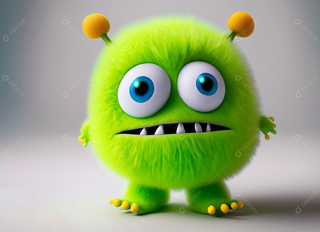 Um monstro colorido de pelúcia