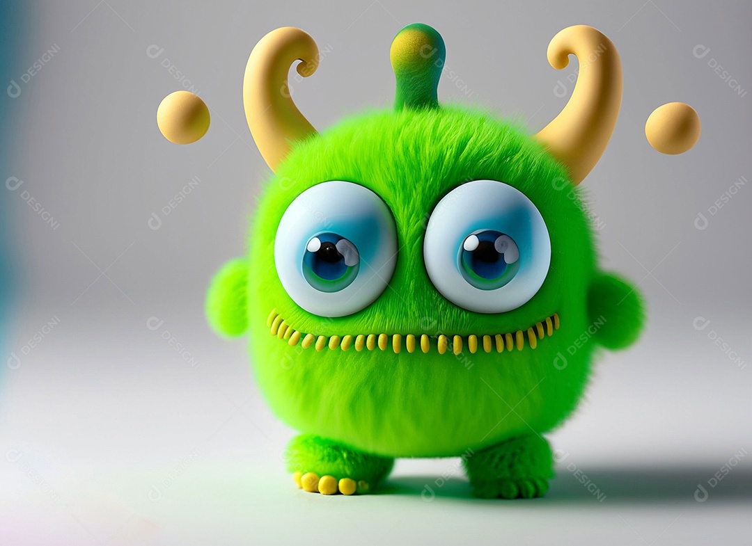 Um monstro colorido de pelúcia