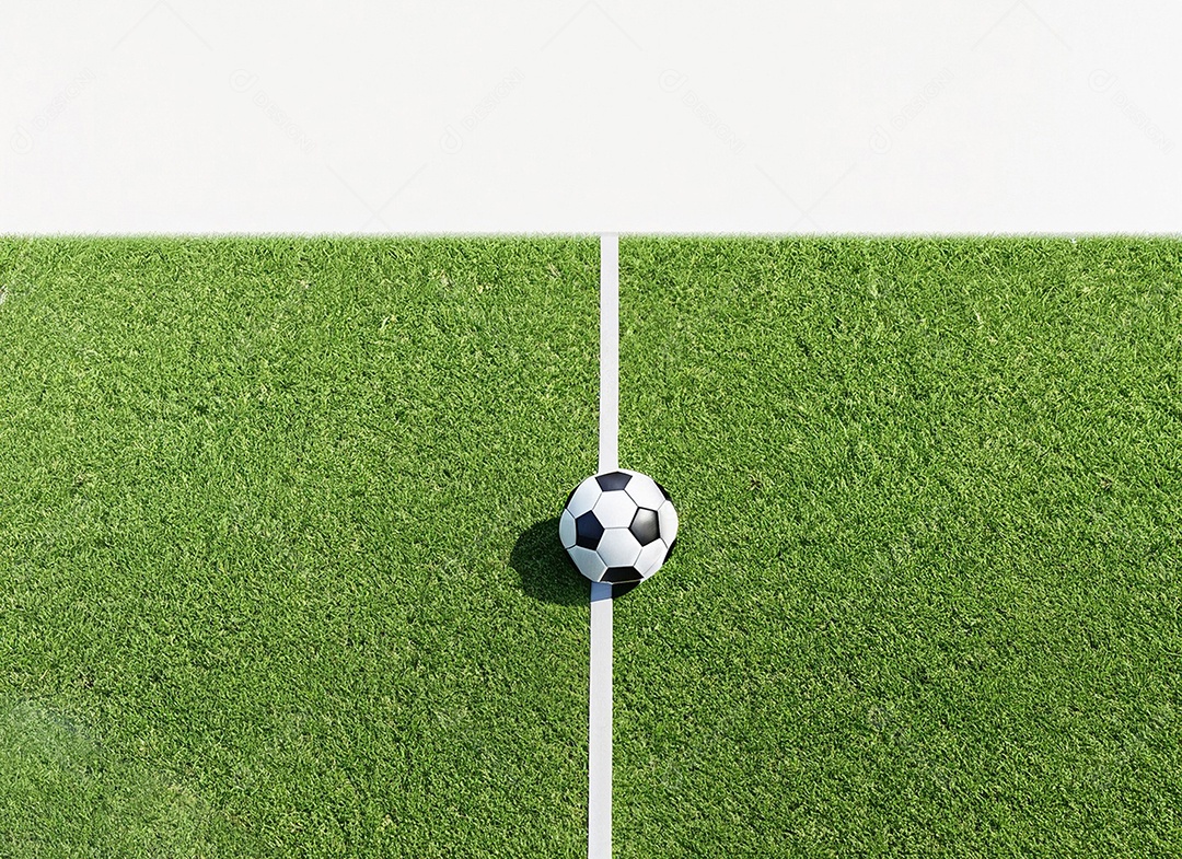 Bola de futebol sobre campo de gramado