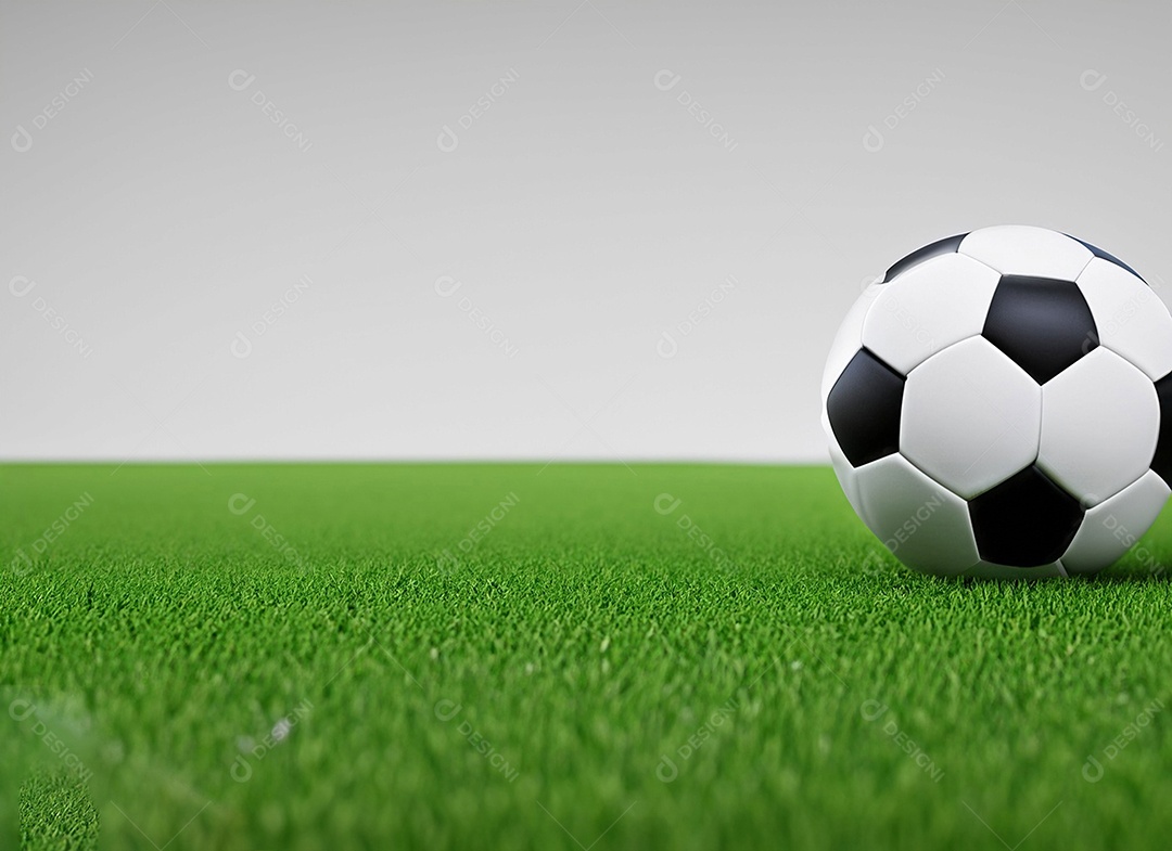 Bola de futebol sobre campo de gramado