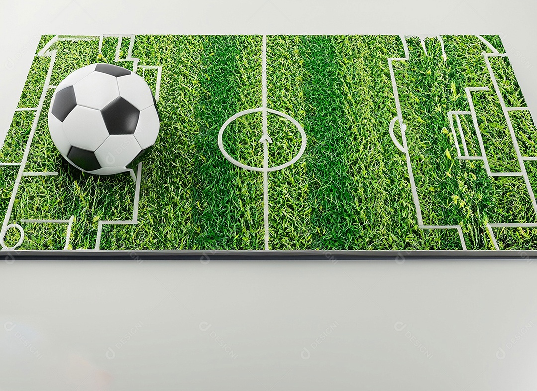 Bola de futebol sobre campo de gramado