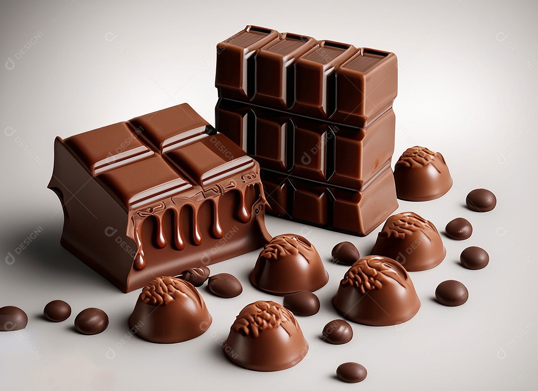 Detalhes da barra de chocolate ao leite