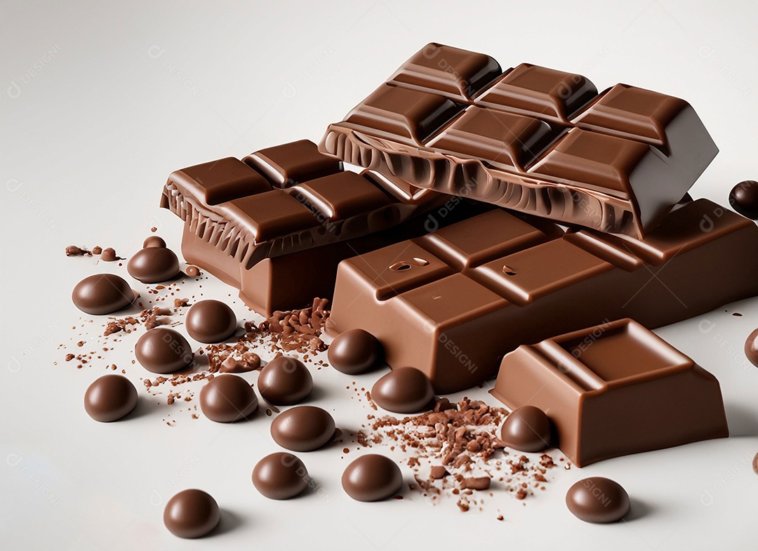 Detalhes da barra de chocolate ao leite